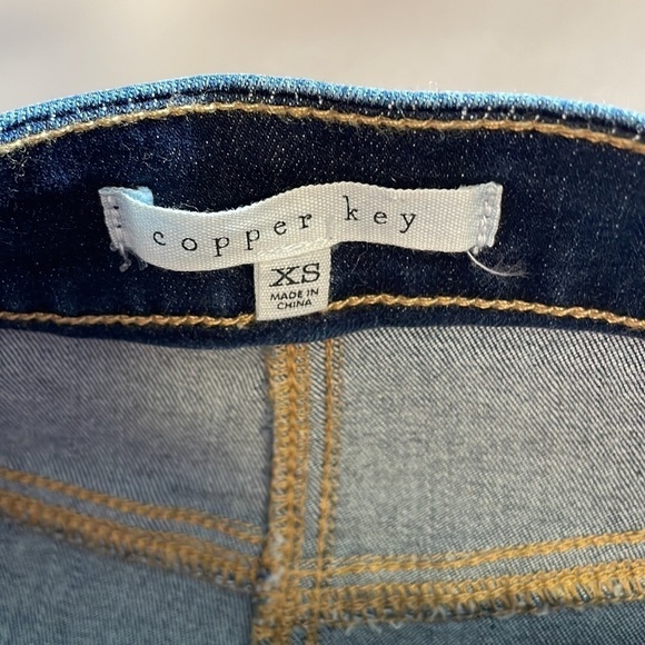 NWT Classic Mini Denim Skirt Copper Key Casual XS Stretch Jean Blue Basic - Picture 6 of 11